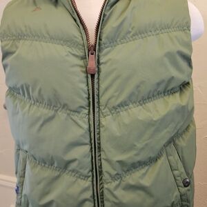 Reversible Green And Brown Women's Puffer Vest